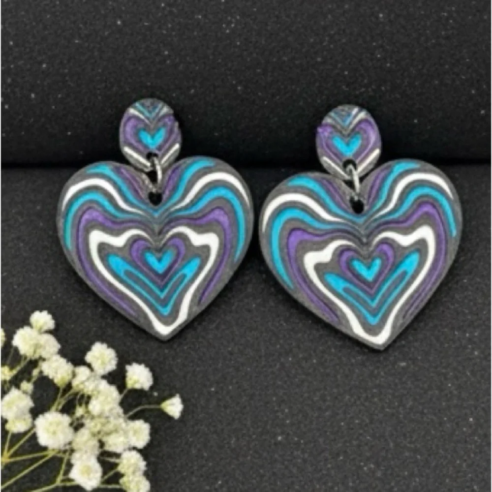 Colorful Heart-Shaped Earrings